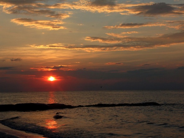 Terreno en venta en isla holbox - vista hacia el atardecer en el mar