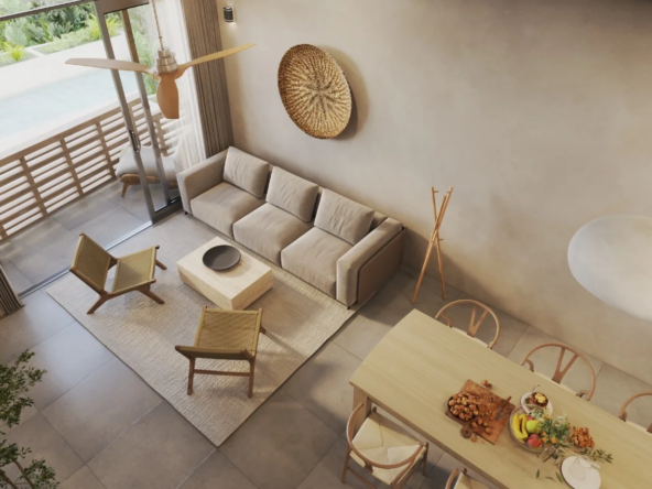 Departamentos en venta en Erenia Cancún área estancia